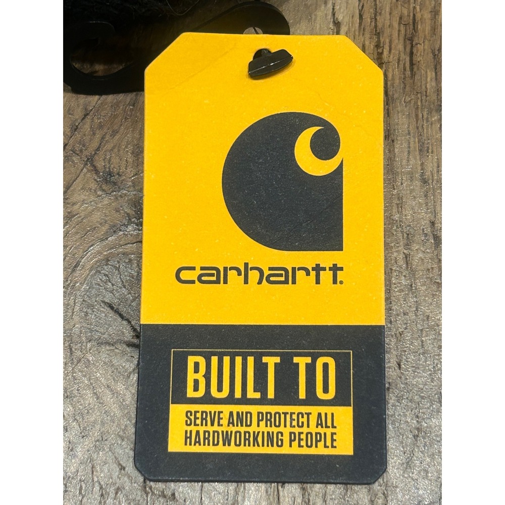 Carhartt Knit Cuffed Script Patch Beanie Black One Size - Picture 5 of 5